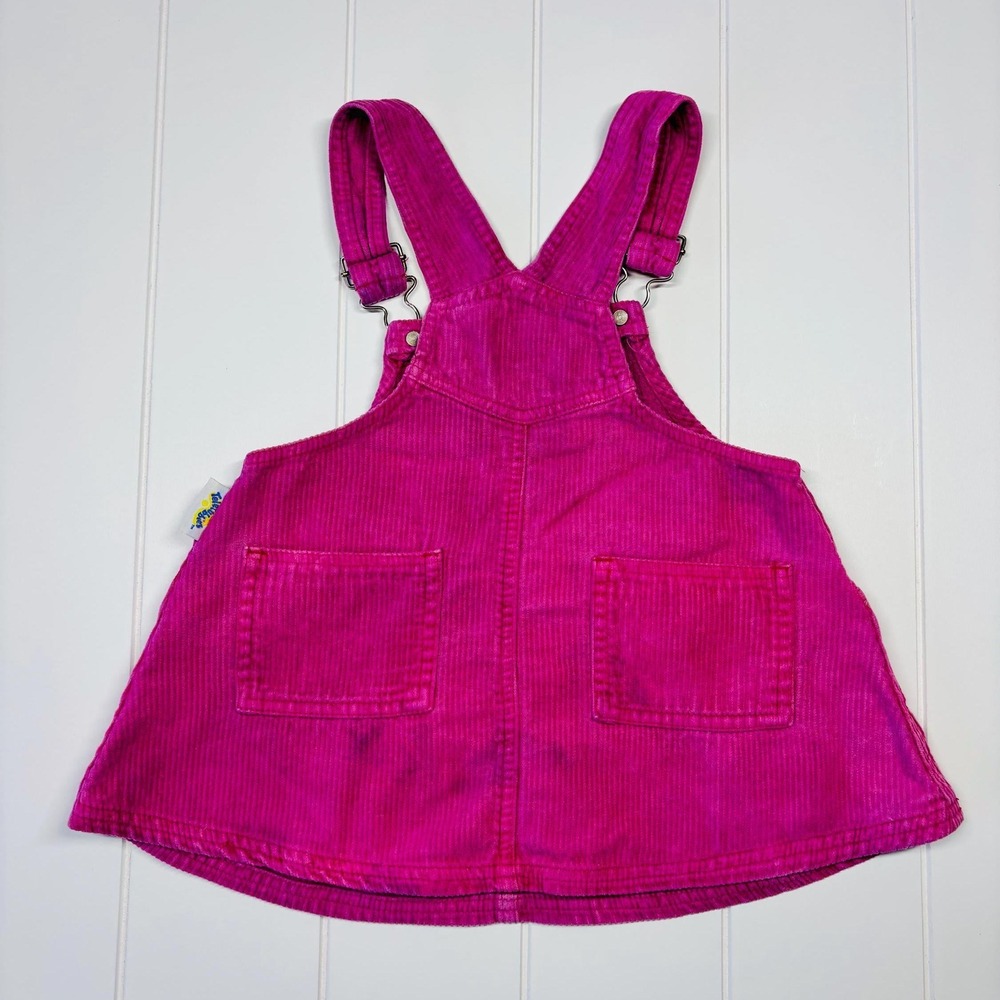 Vintage Teletubbies Embroidered Hot Pink Corduroy Overall Dress, Size 3T - Picture 10 of 15
